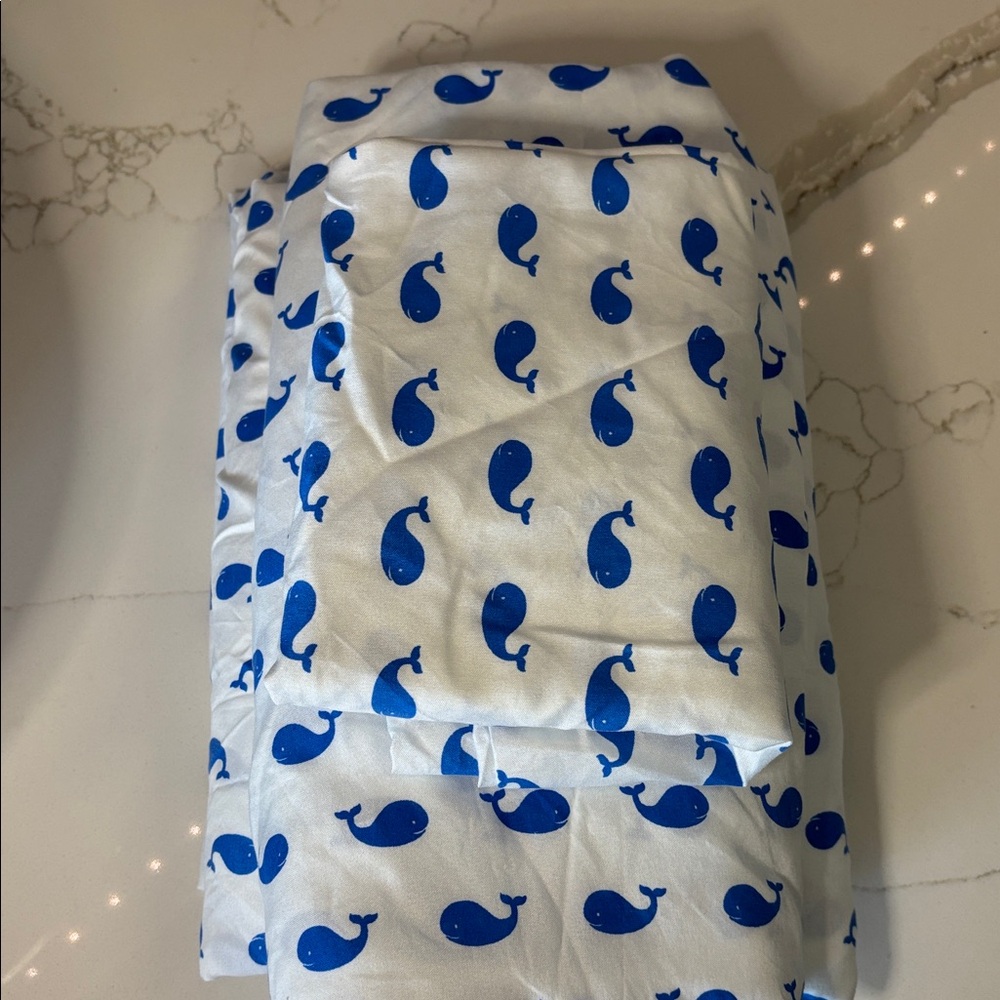 Twin Sheets Set Blue Whale Print